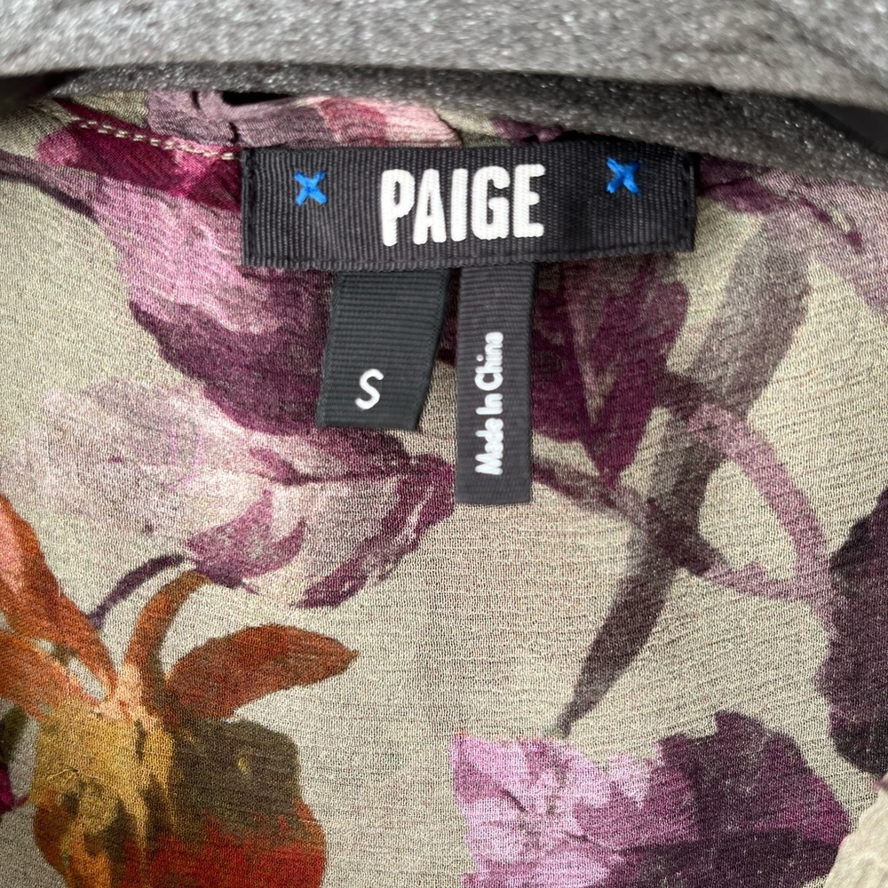 PAIGE Floral Silk Long Sleeve Blouse. Size Small - Picture 5 of 7